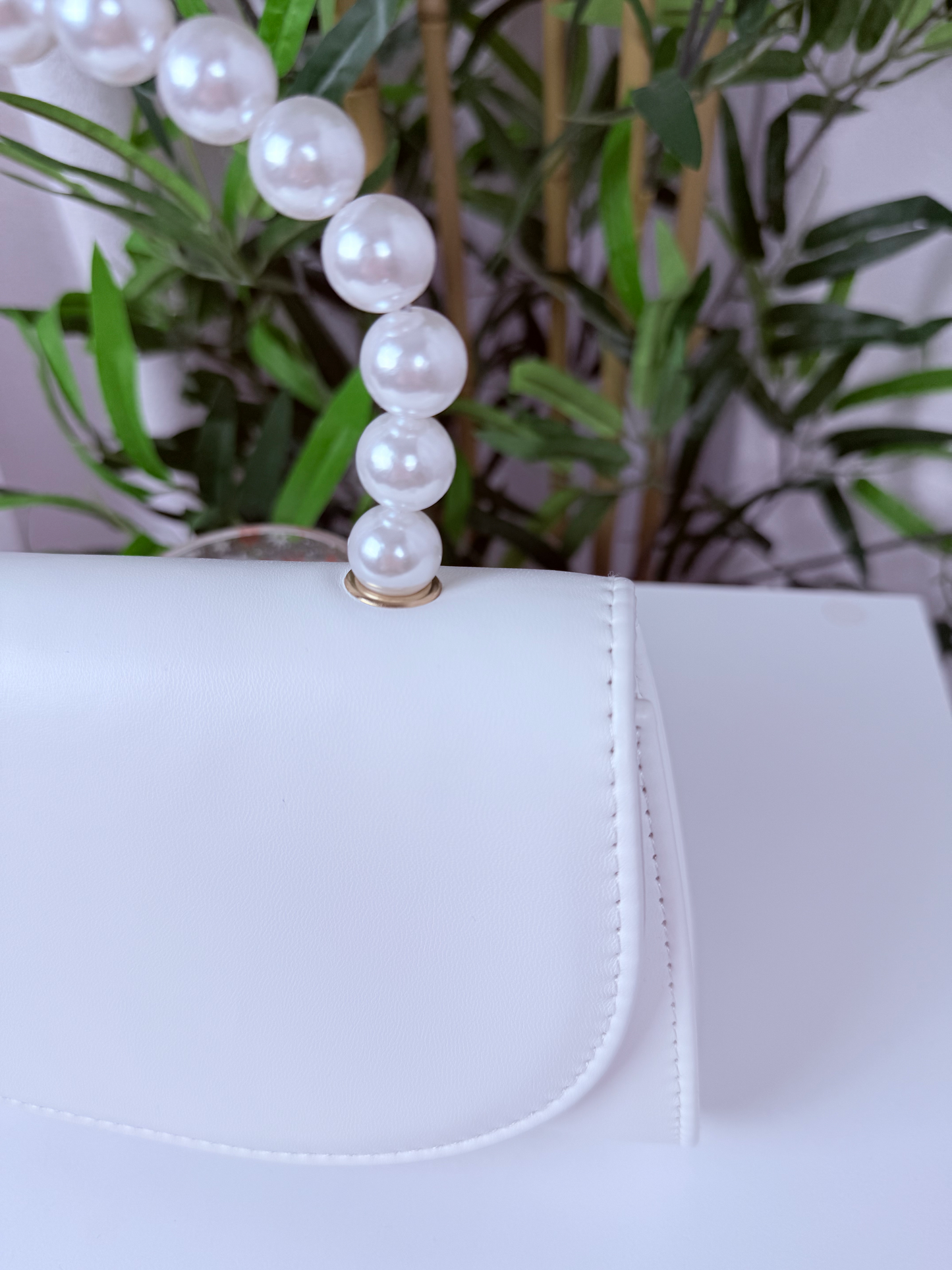 Pack pochette Sandale blanche à perle