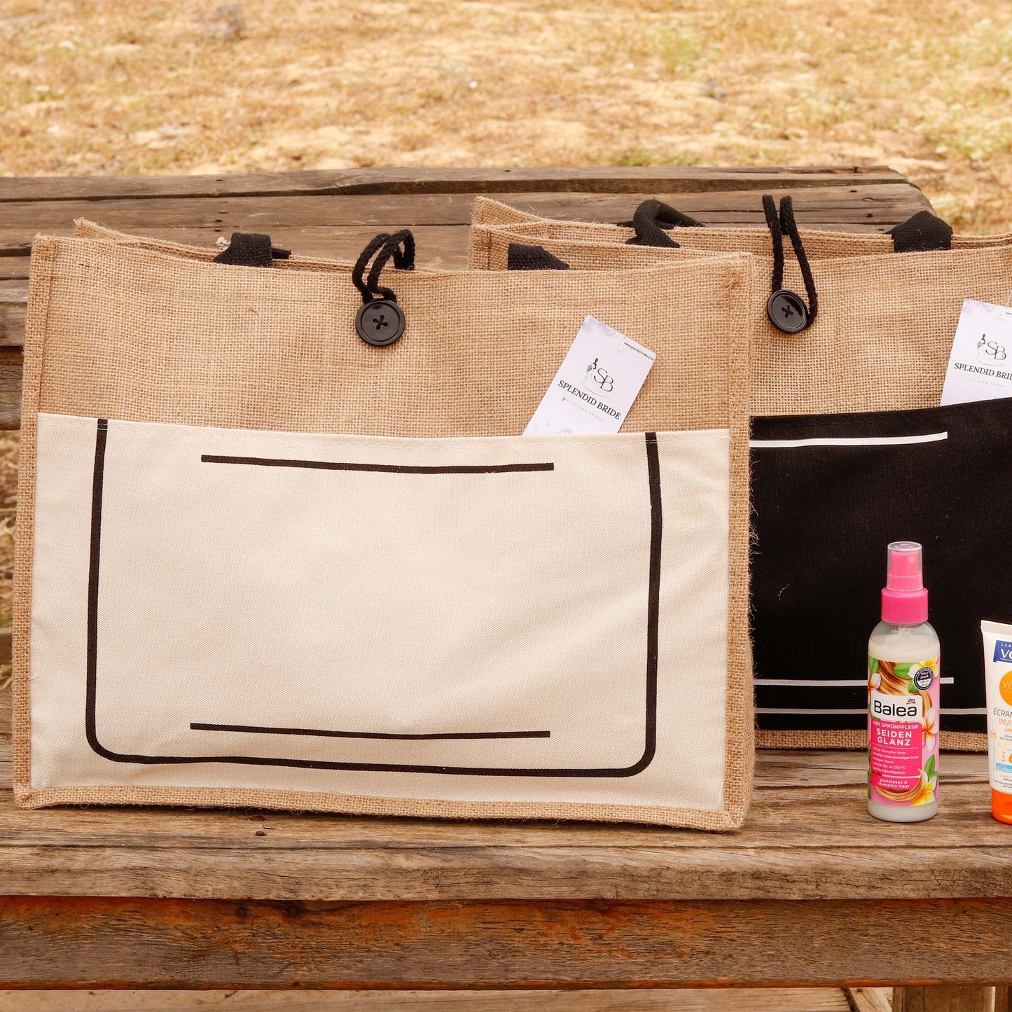 Sac de plage Beige en osier