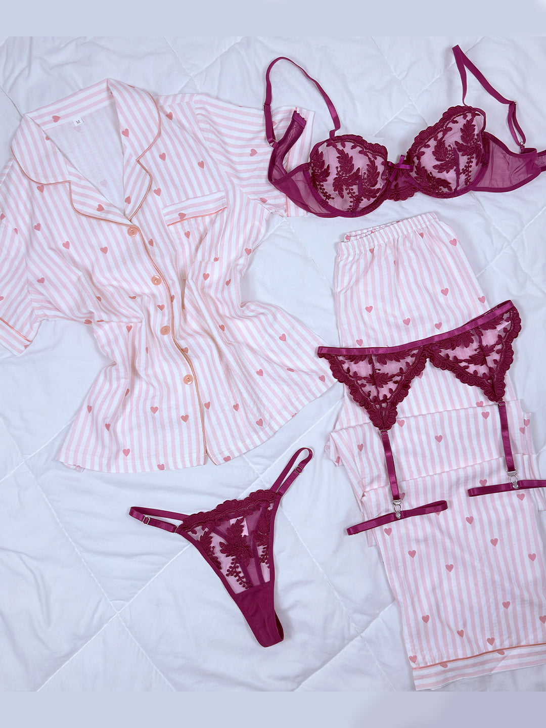 Pyjama + sous vêtement Rose