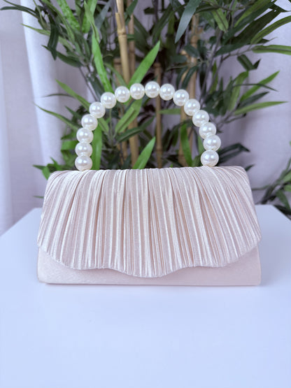 Pochette crème avec perles