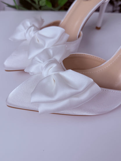 Escarpin blanc à noeud