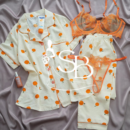 Ensemble Orange Pyjama + Deux pièces